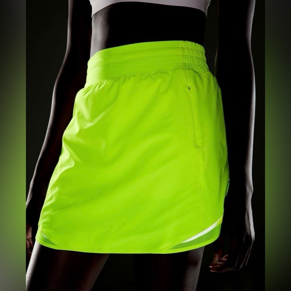 Lululemon Hotty Hot High-Rise Skirt Long Highlight Yellow Size 10 NWOT 2022 - Picture 6 of 13